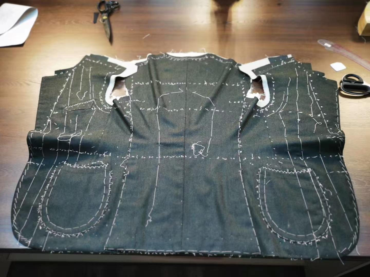 Deconstructed suit showing inner construction